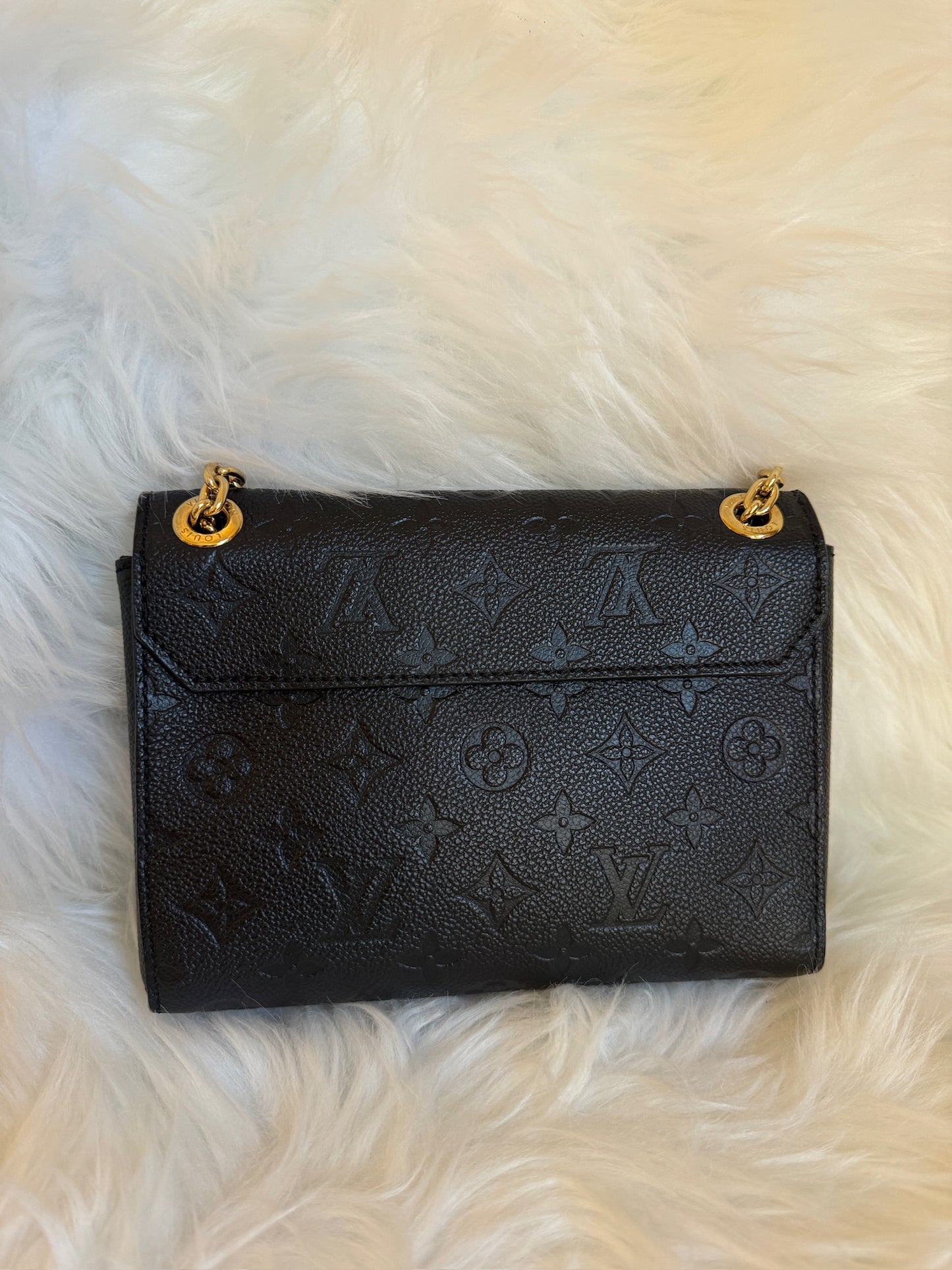 Louis Vuitton Lockme II BB Black Monogram Empreinte Leather Chain Bag