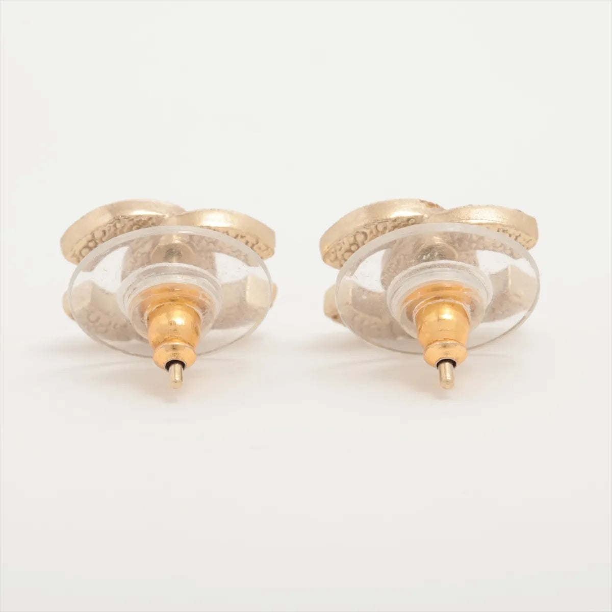 Chanel 2010s Gold Mini Crystal CC Earrings