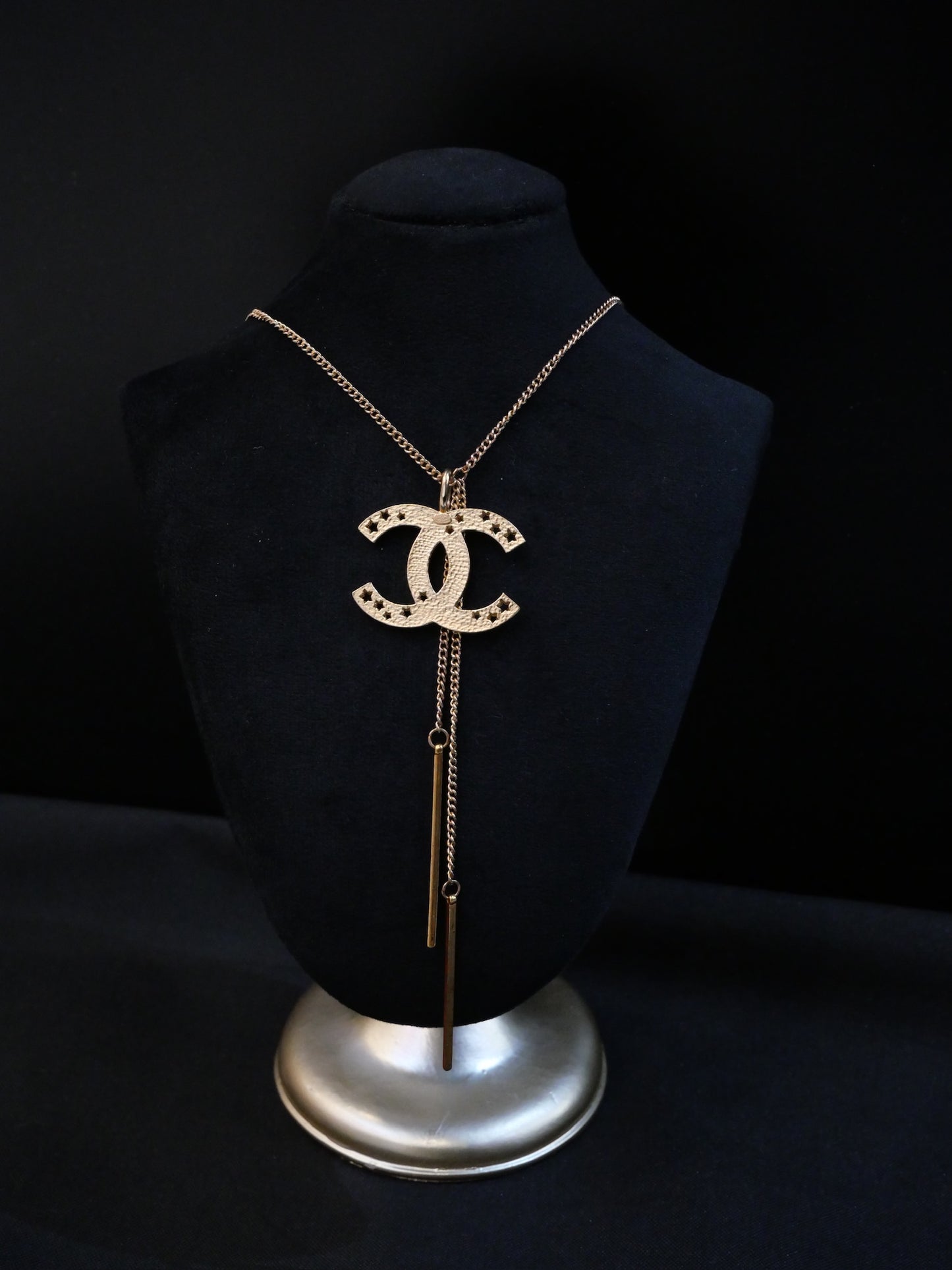 Chanel 2003 Vintage Gold CC Star Tassel Necklace