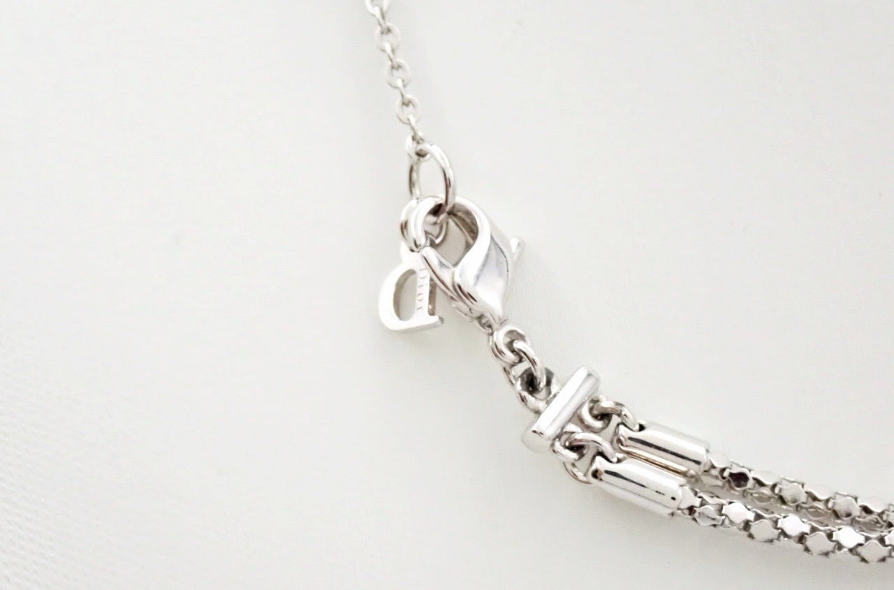 Dior Crystal Logo Multi-Chain Pendant Necklace