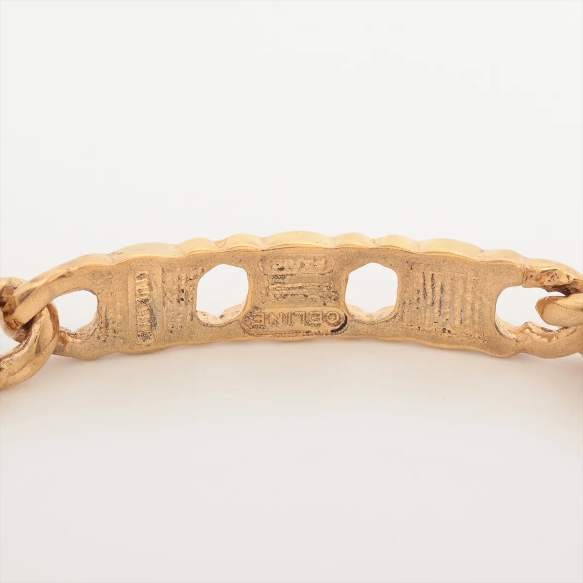 Vintage Celine 1980s Triomphe Gold Chain Bracelet