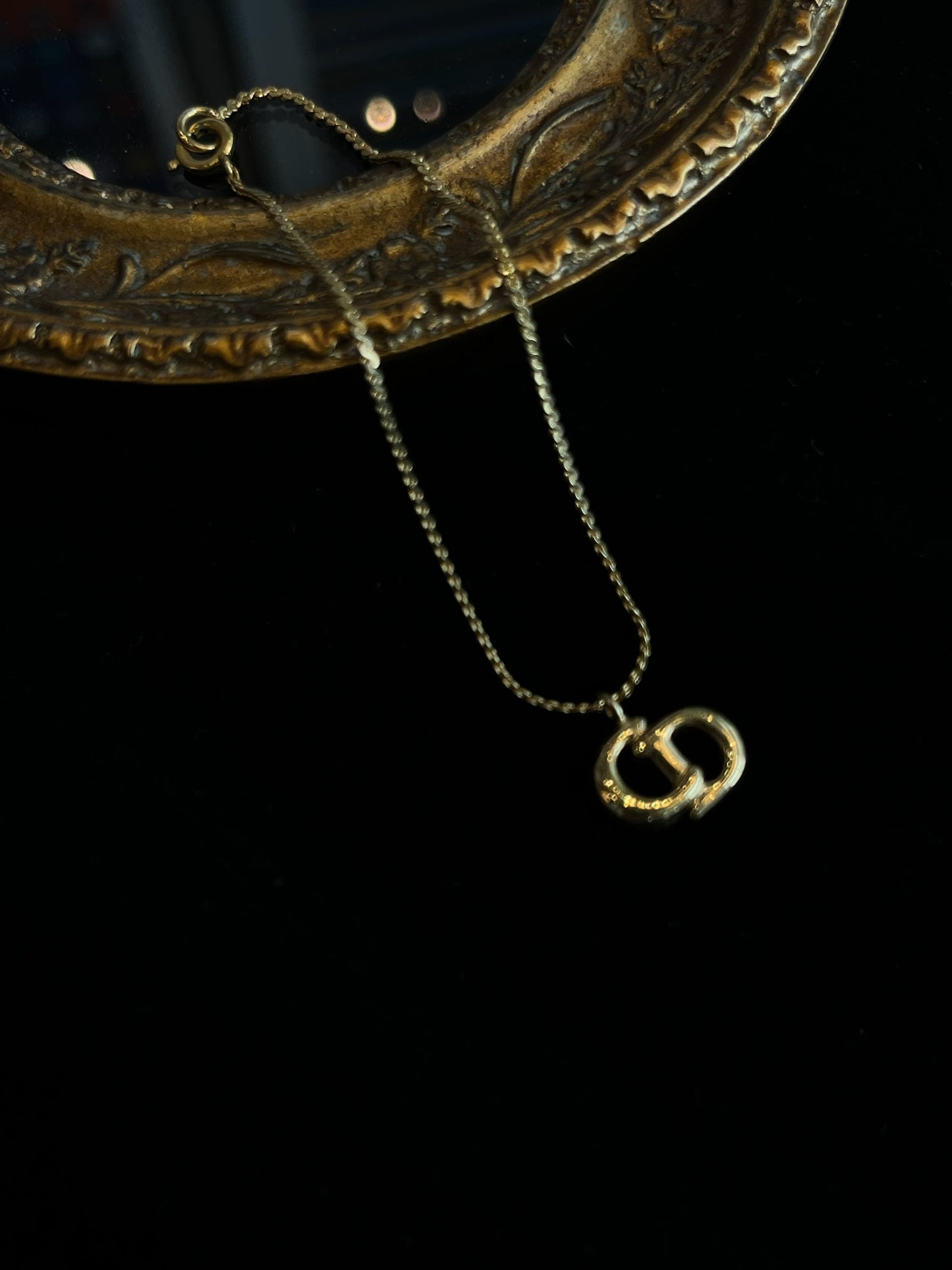 Dior Vintage Gold-Tone CD Logo Delicate Chain Bracelet