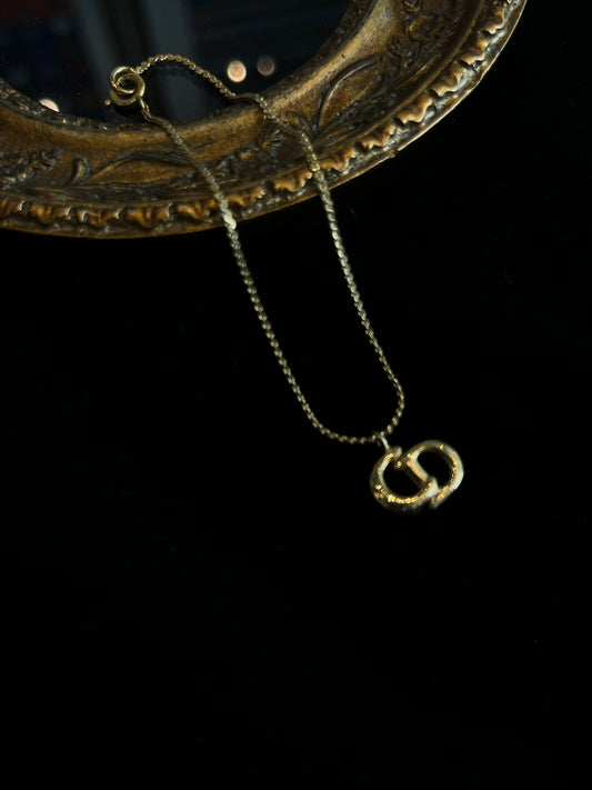 Dior Vintage Gold-Tone CD Logo Delicate Chain Bracelet