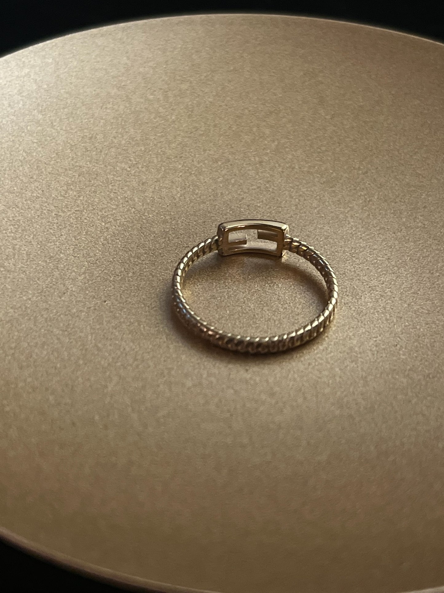 Vintage Fendi Gold Logo Ring