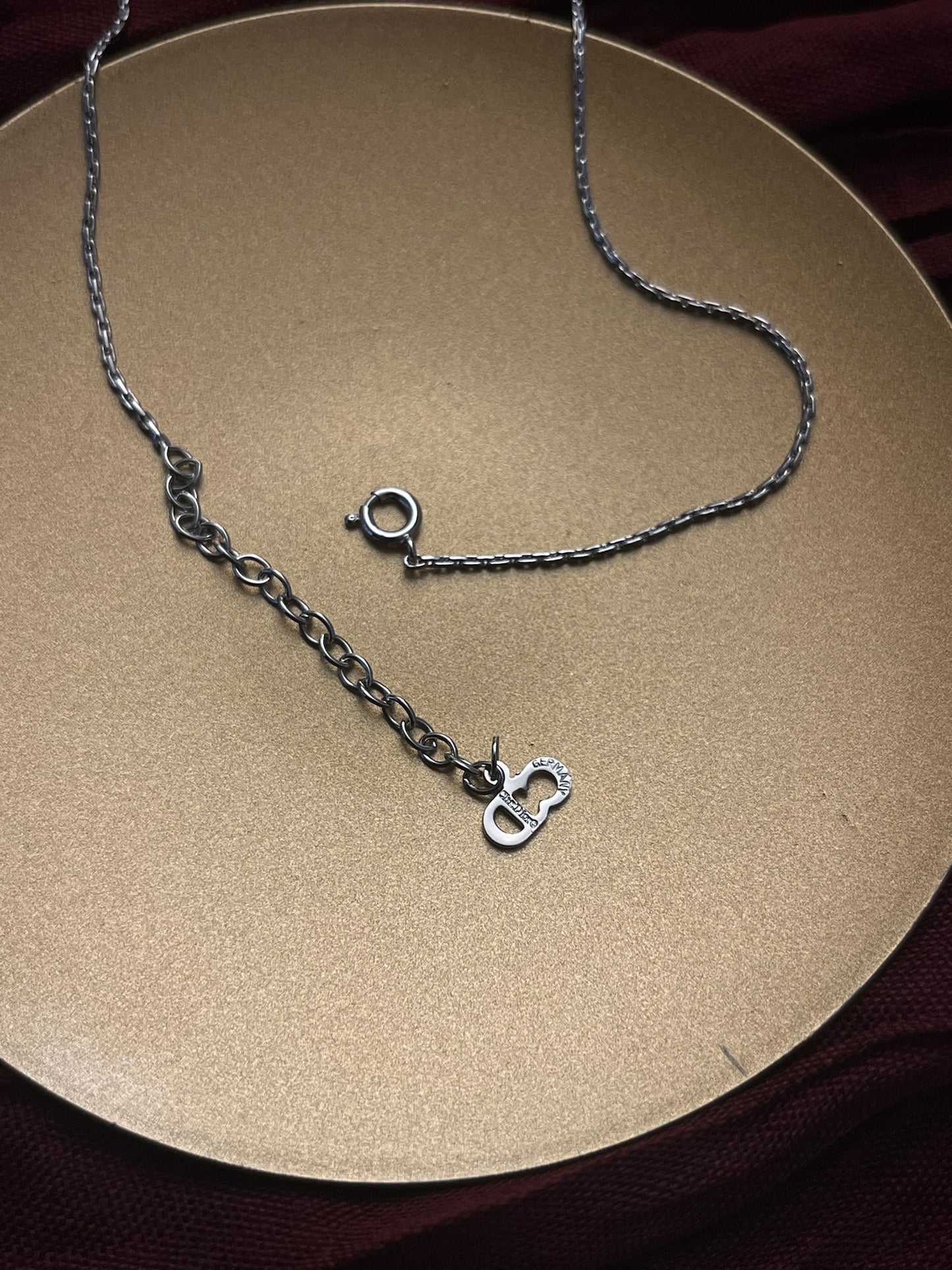 Dior Vintage Silver Crystal Crown CD Necklace