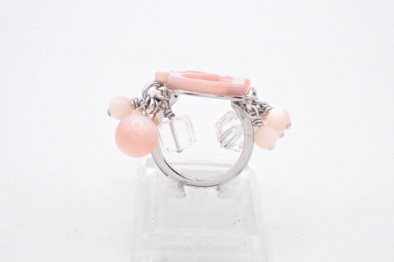 Dior Pink Logo Charm Ring