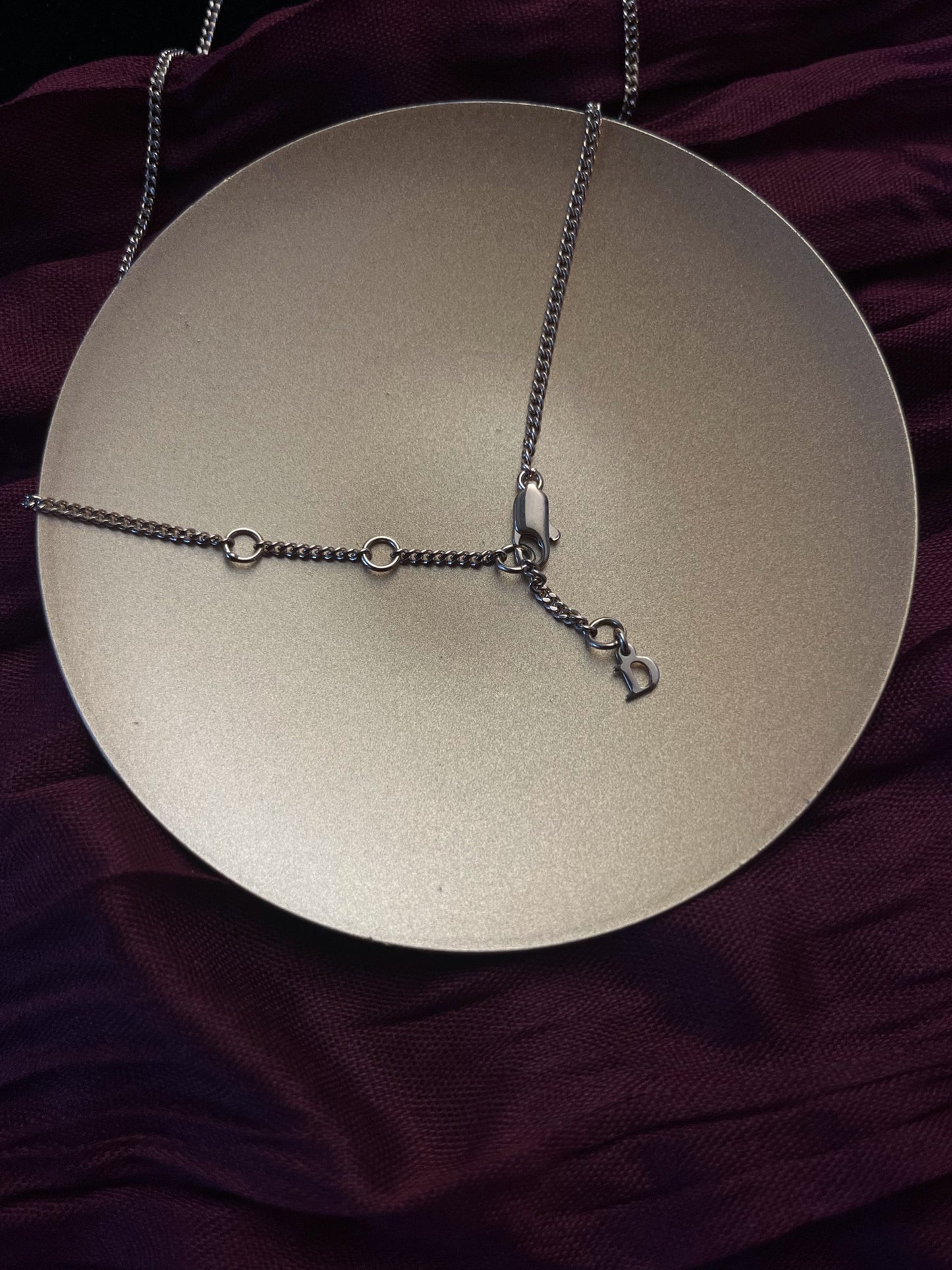 Dior Gold Bow Pendant Necklace with CD Charms