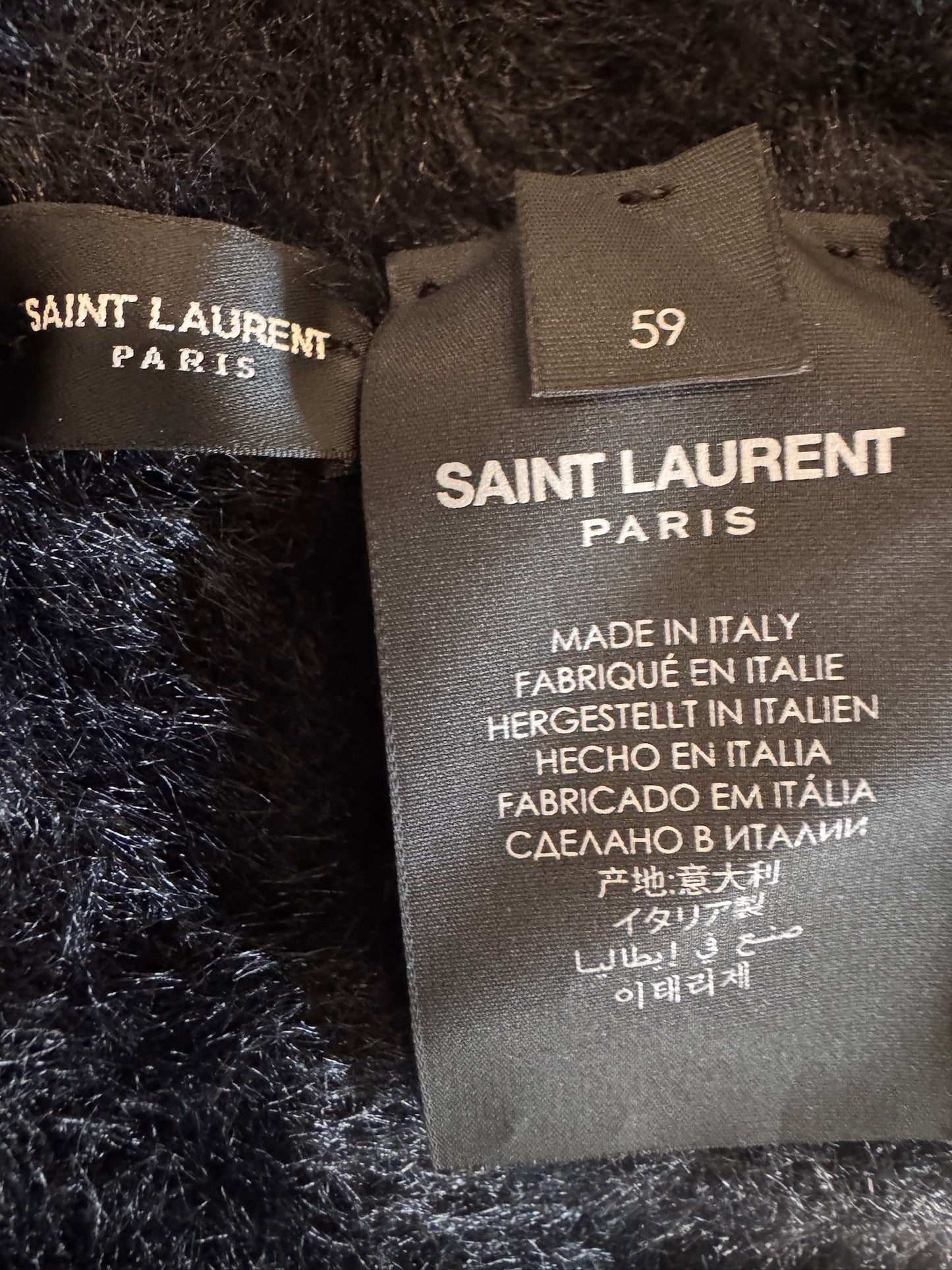 Saint Laurent Black Fuzzy Bucket Hat