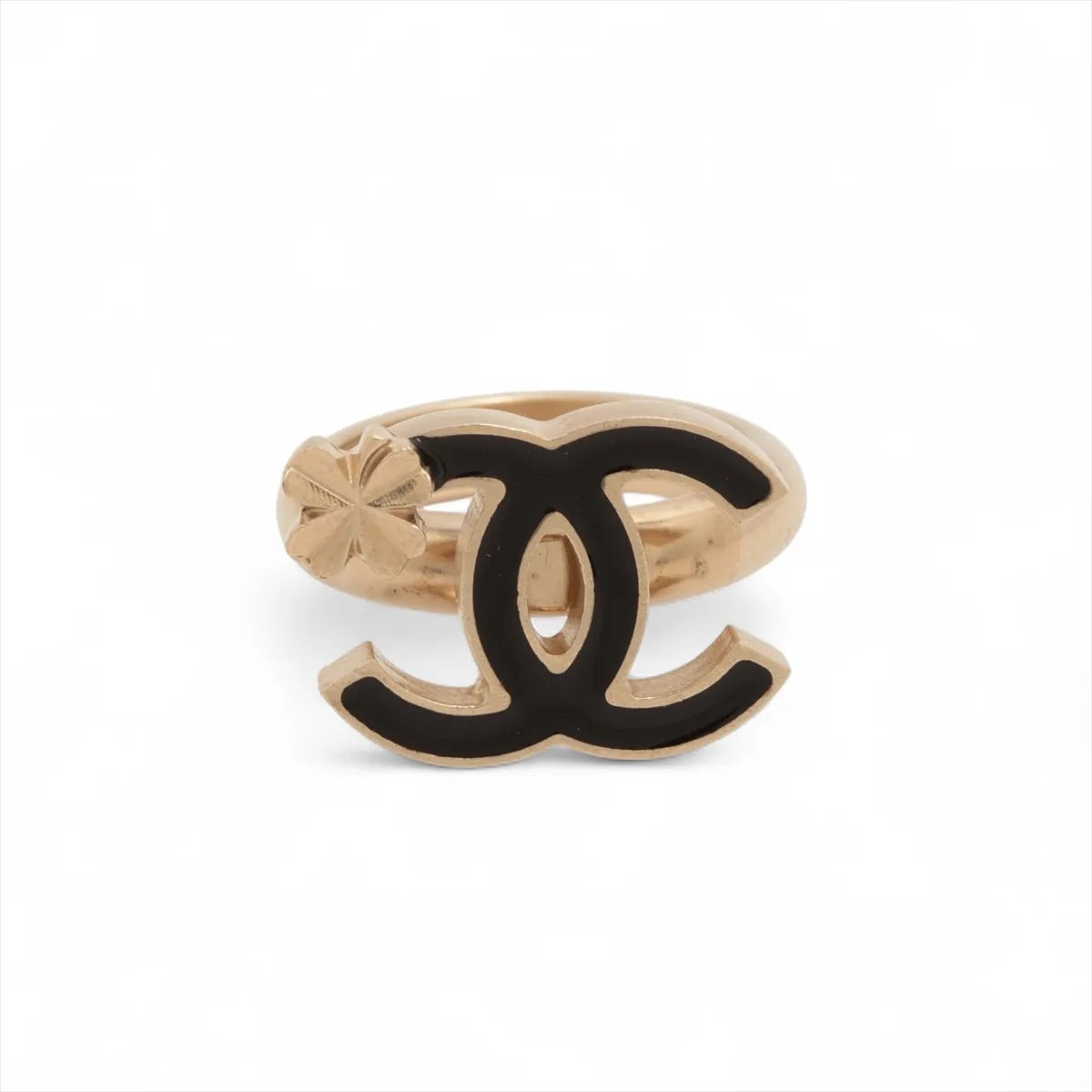 Vintage Chanel 2012 Black CC Ring – Gold Tone