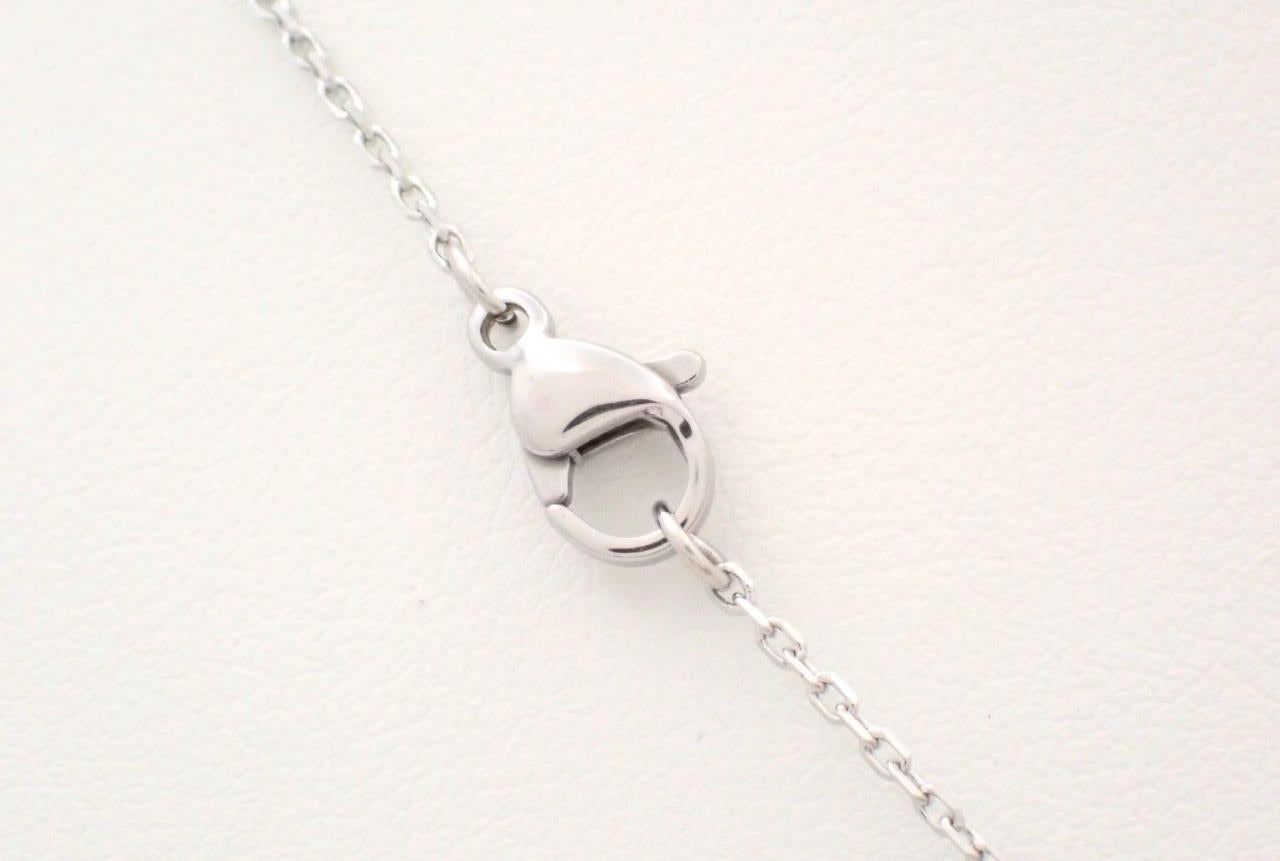Hermès Large Pop H Necklace in Silver & White