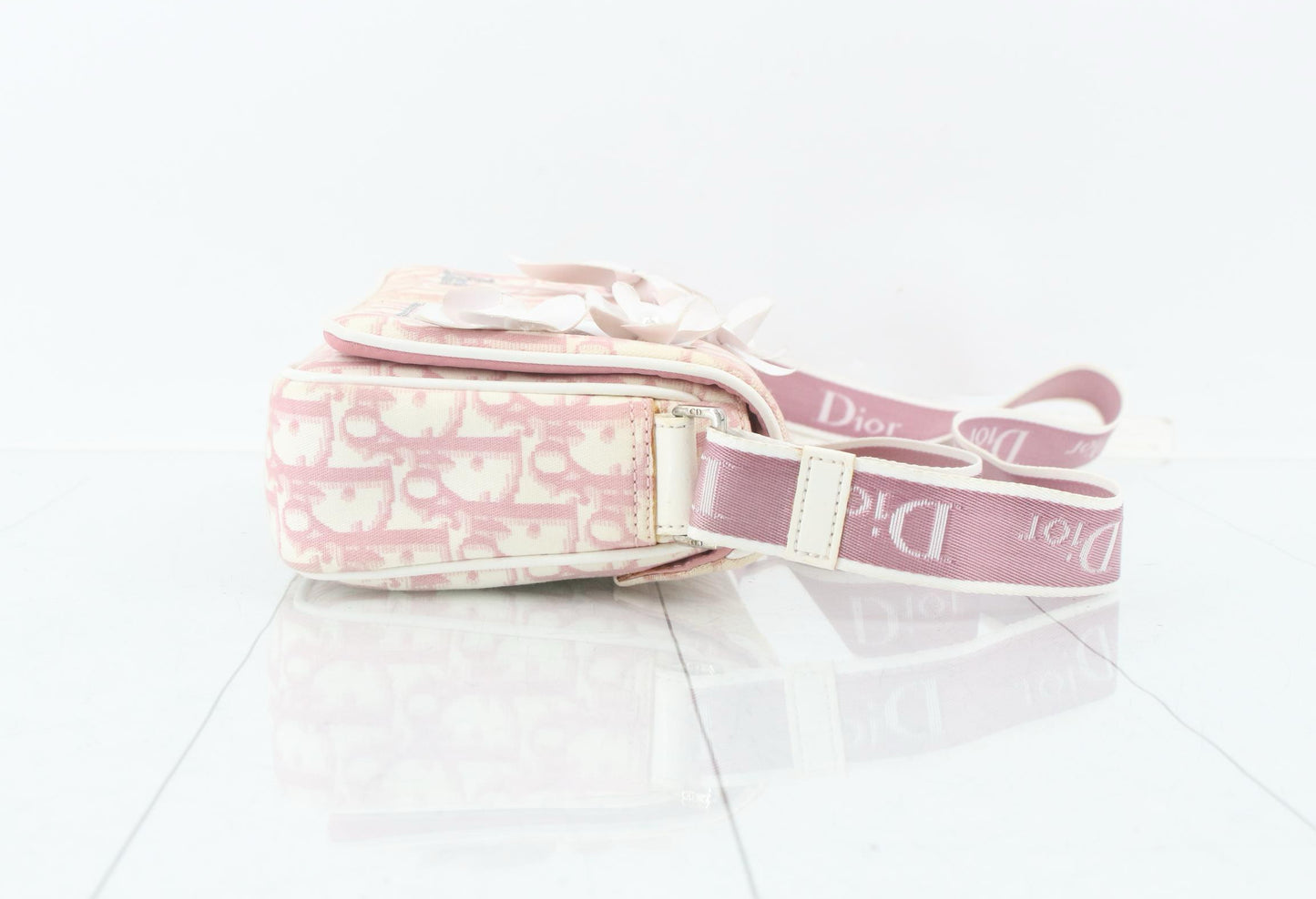 Christian Dior Pink Trotter Floral Saddle Bag