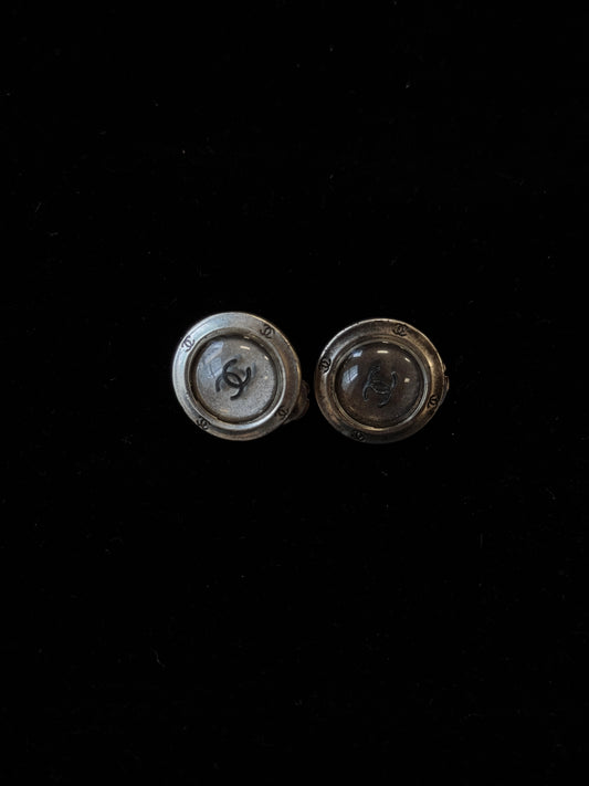 Chanel 1999 Silver CC Logo Clip-On Earrings
