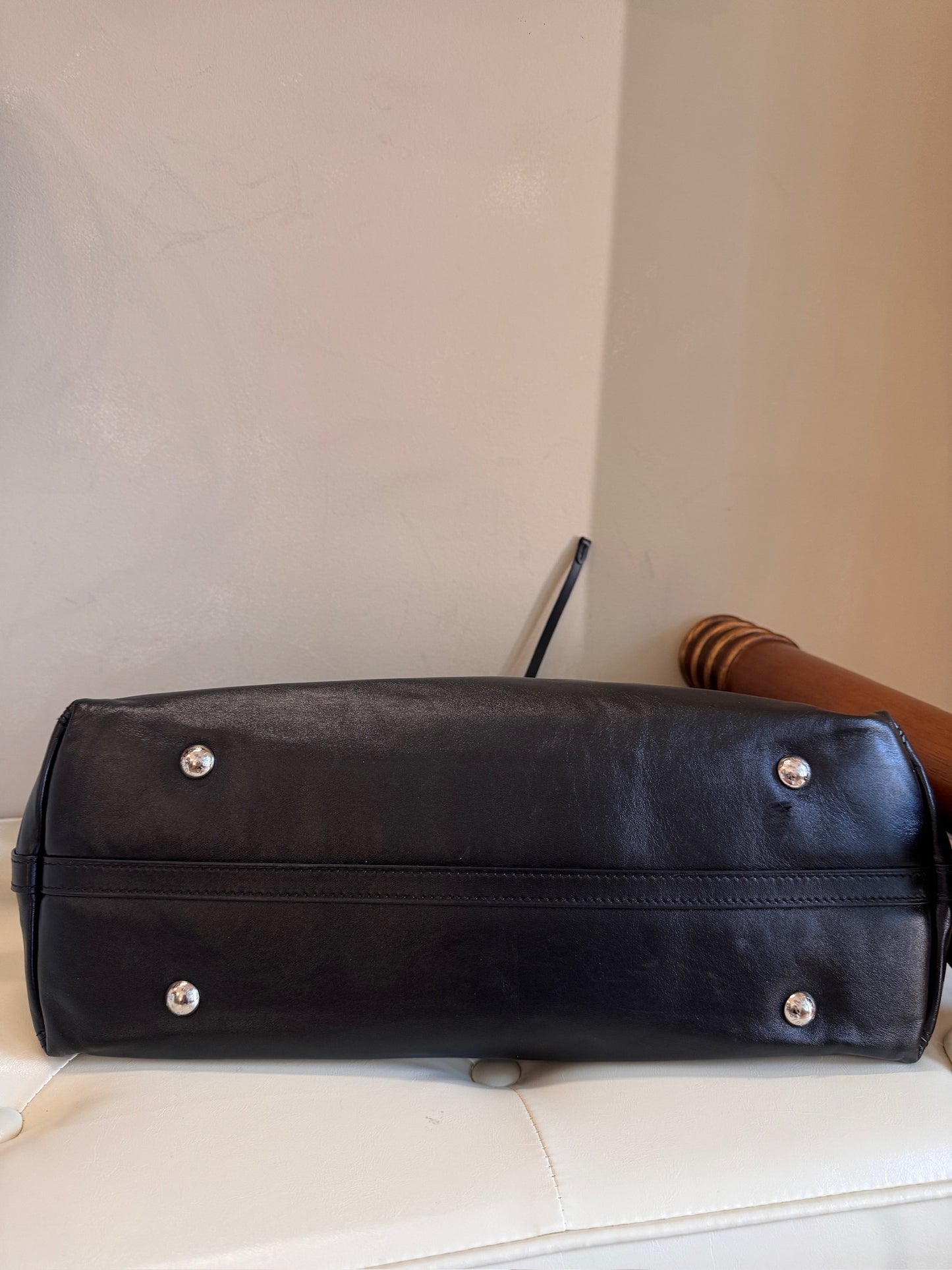 Louis Vuitton CarryAll Black Leather Shoulder Bag