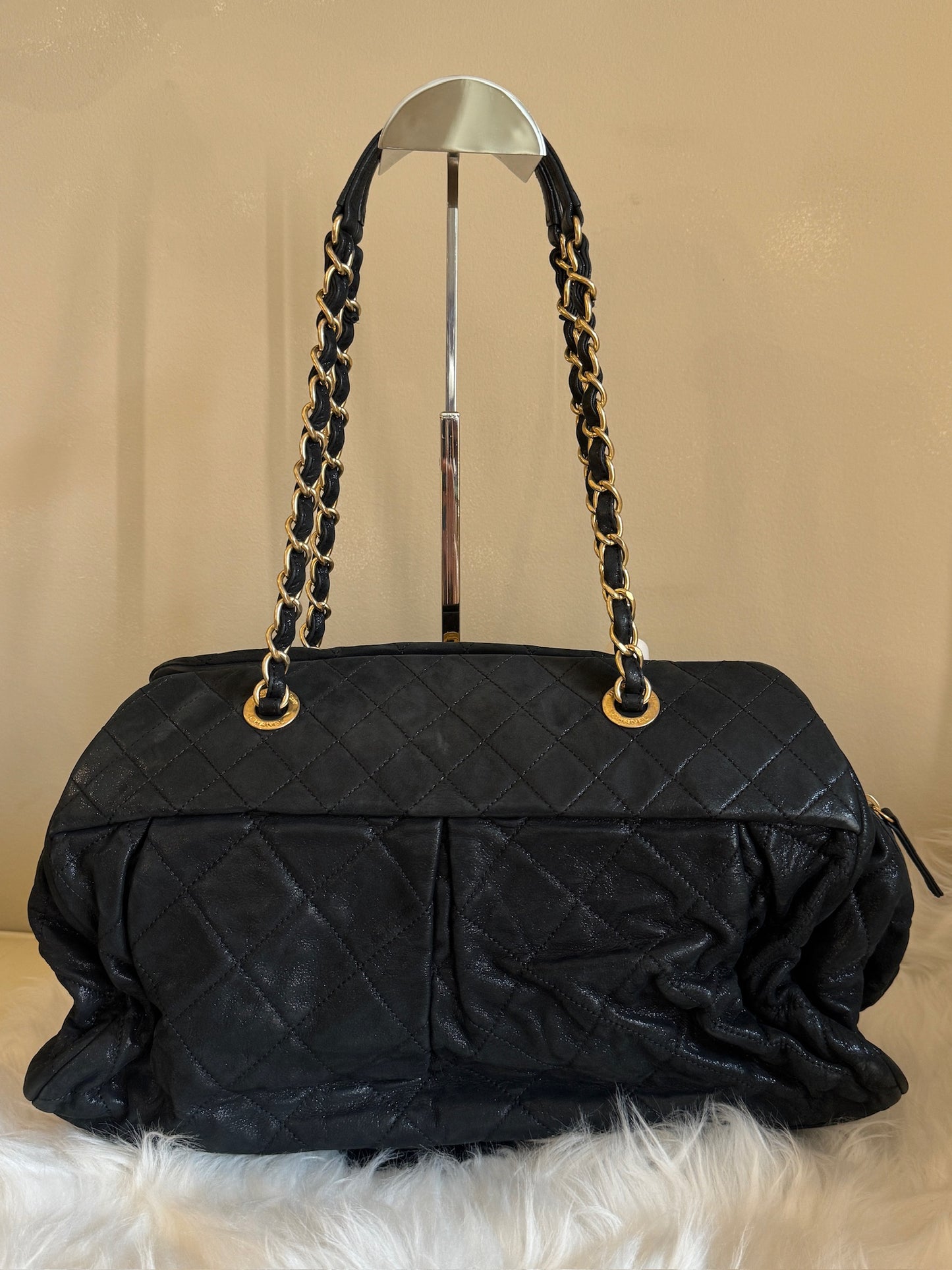 Chanel 2011 Quilted Leather CC Chain Bowling Bag