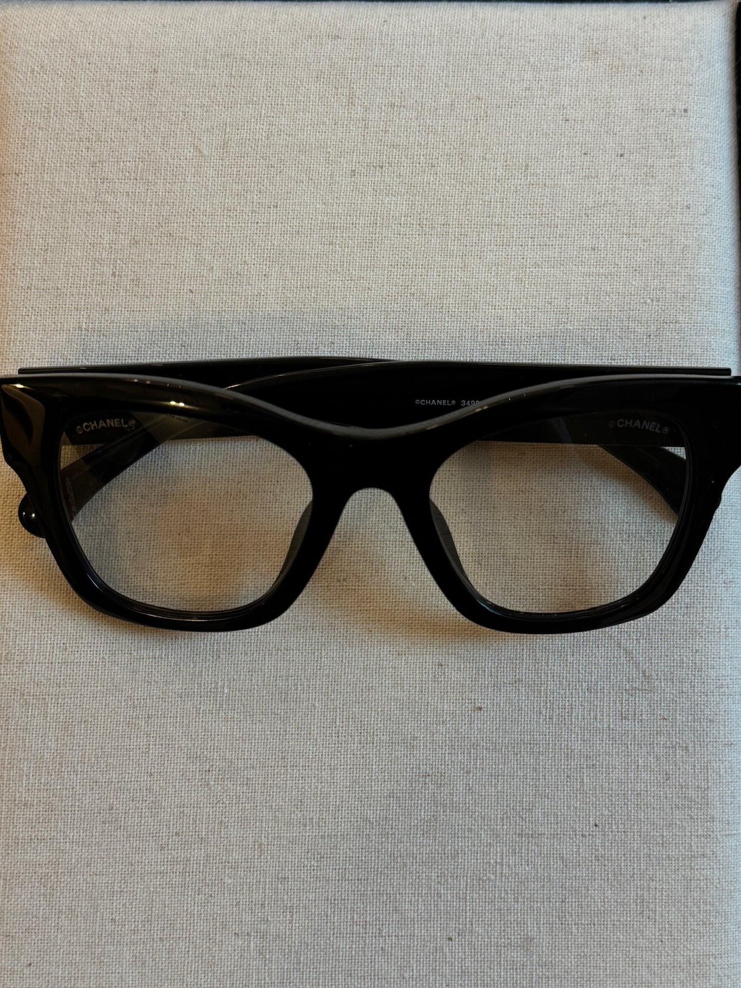 Chanel Modern Black CC Logo Rectangular Sunglasses