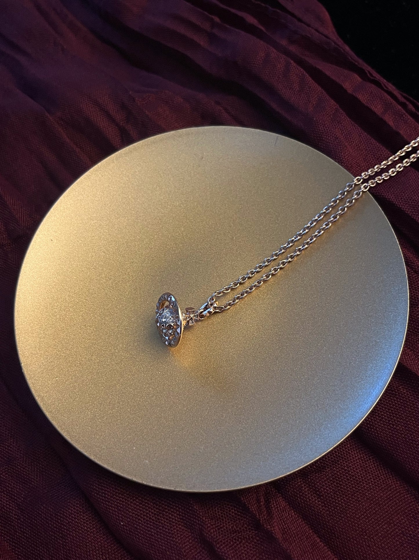 Vintage Vivienne Westwood Gold & Silver-Tone Pavé Mini Orb Necklace