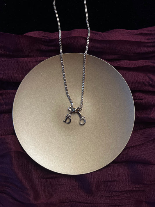Dior Gold Bow Pendant Necklace with CD Charms