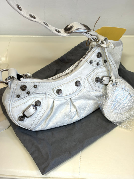 Balenciaga Motocross Small Shoulder Bag – White