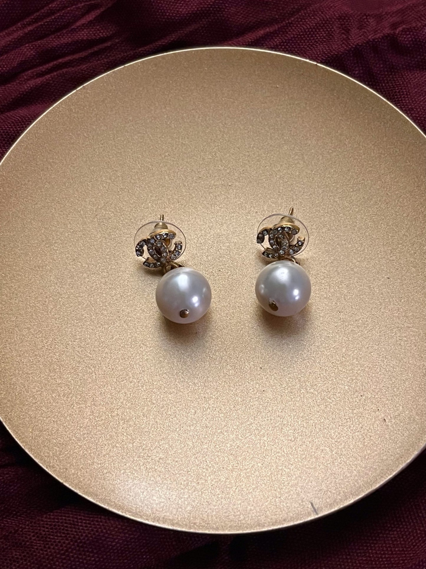 Chanel 2000 Vintage Gold-Plated Double C Earrings