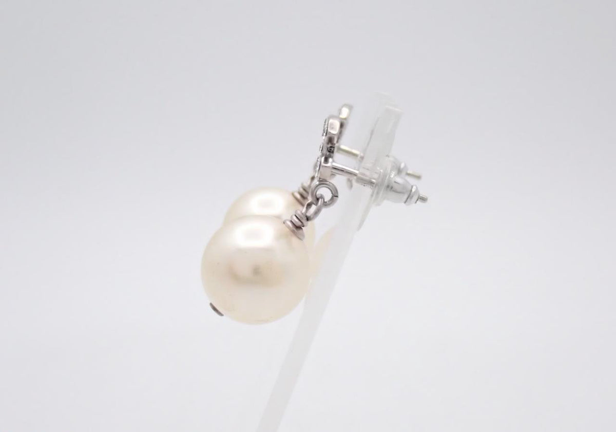 Chanel 2016 Pearl Drop CC Earrings