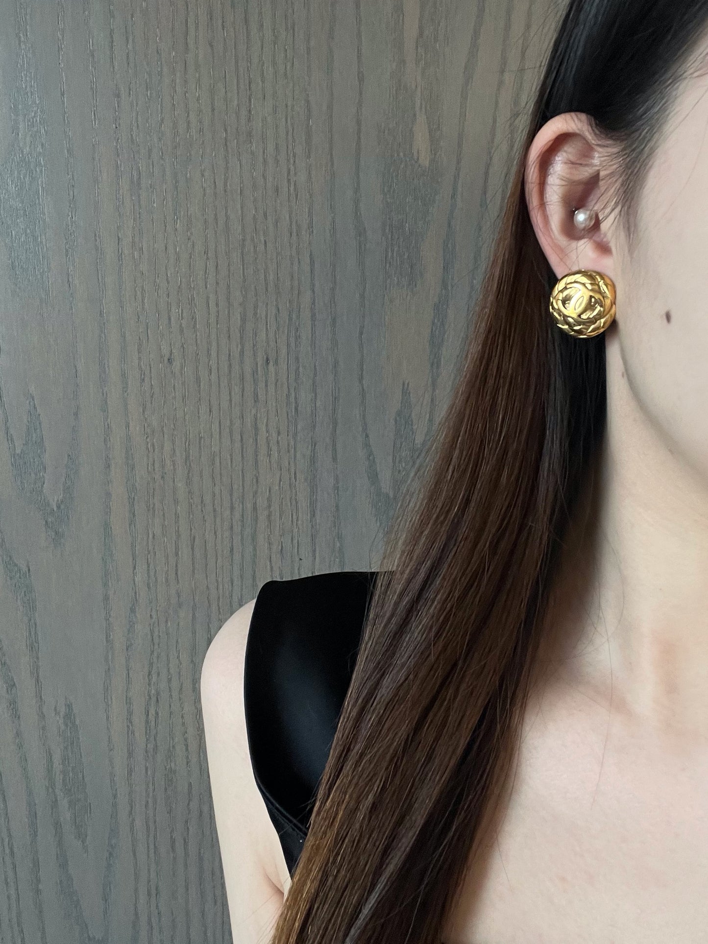 Chanel 1997 Twisted CC Gold-Plated Clip-On Earrings