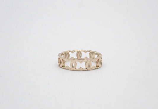 Chanel 2022 Openwork CC Band Ring – Gold Tone