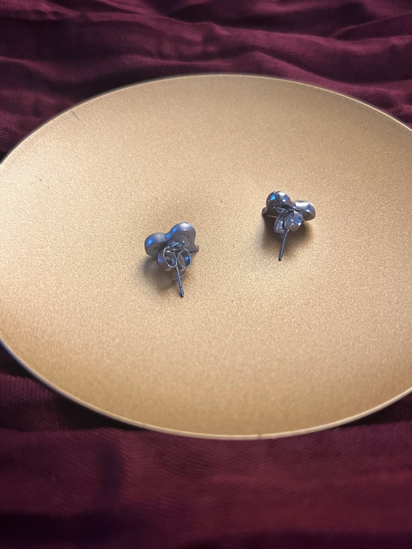 Vivienne Westwood Silver Cosmic Heart Crystal Stud Earrings
