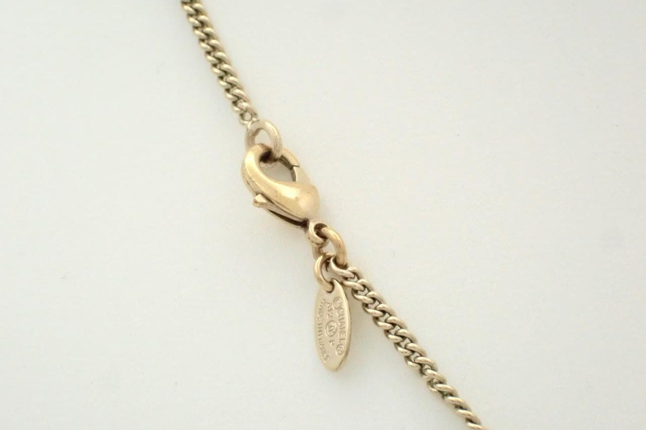 Chanel 2012 Crystal CC Pearl Drop Necklace