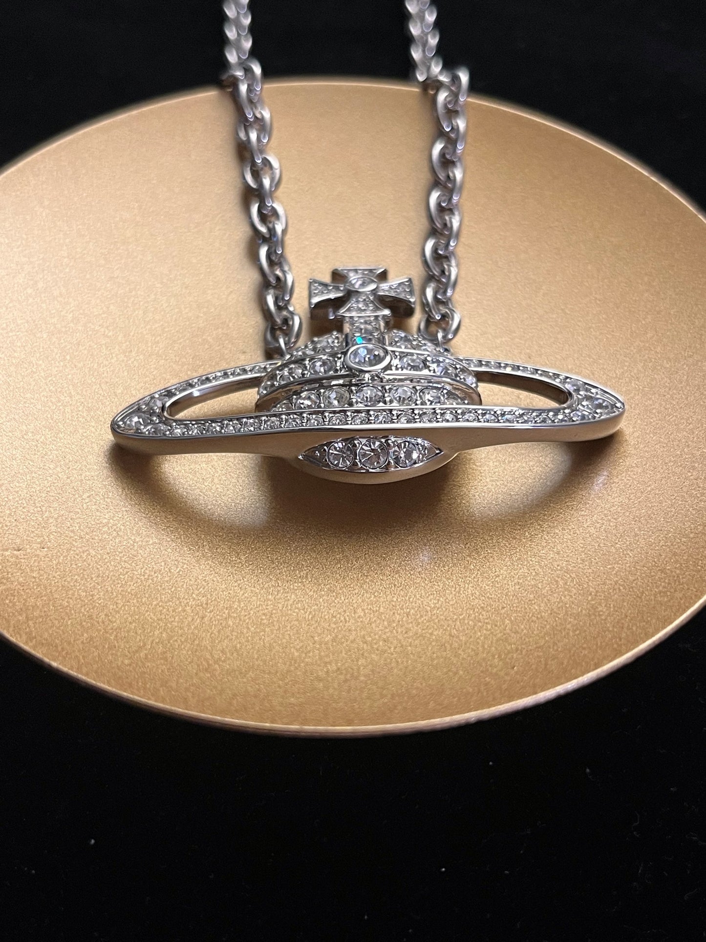 Vintage Vivienne Westwood Crystal Giant Orb Chain Choker