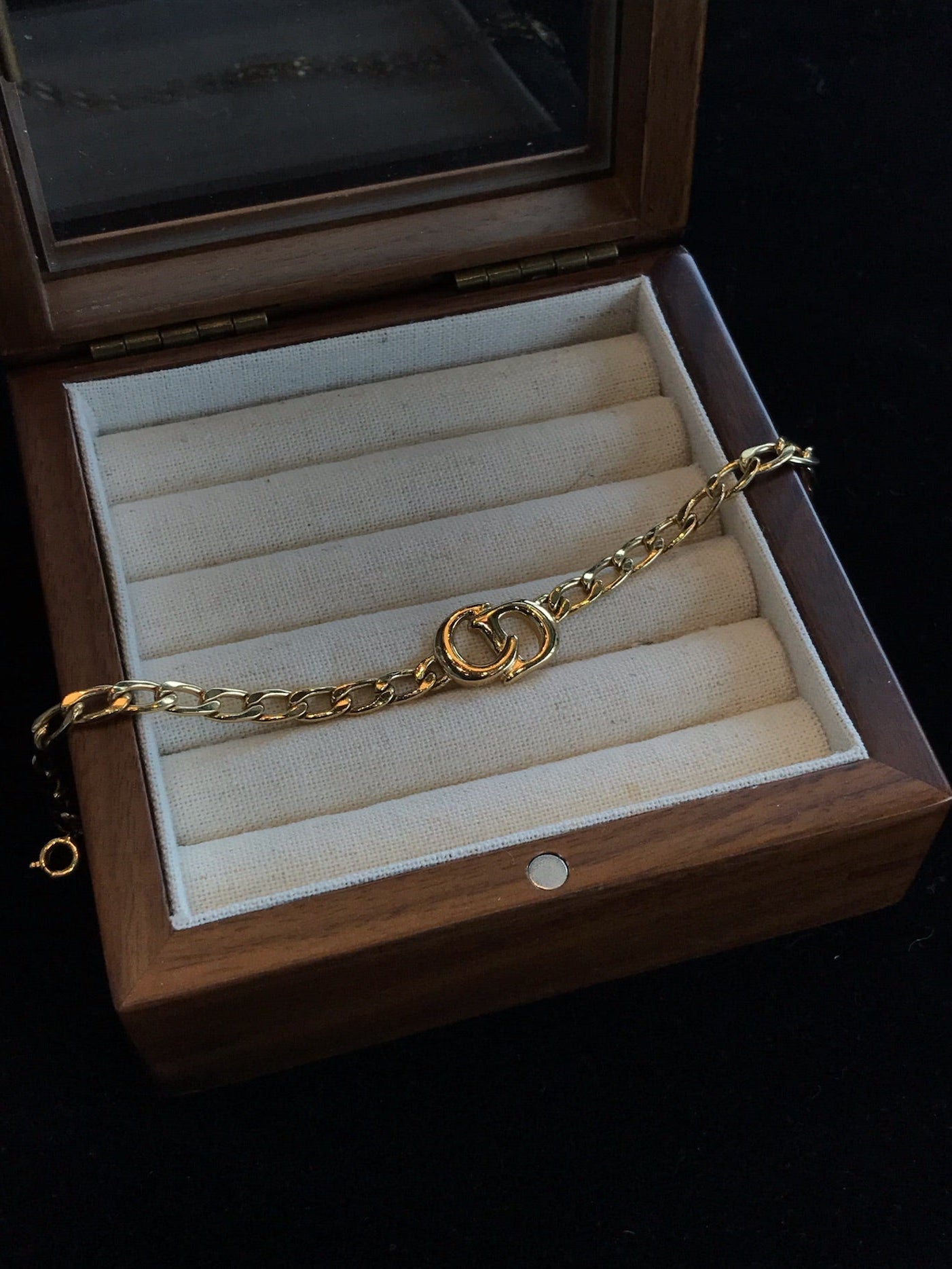 Dior Vintage Gold-Tone Braided CD Bracelet