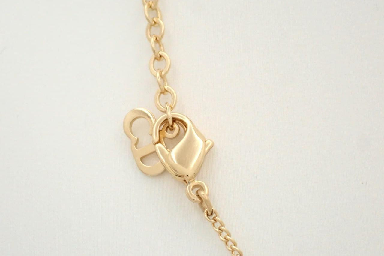 Vintage Dior Crystal CD Medallion Necklace – Gold Tone