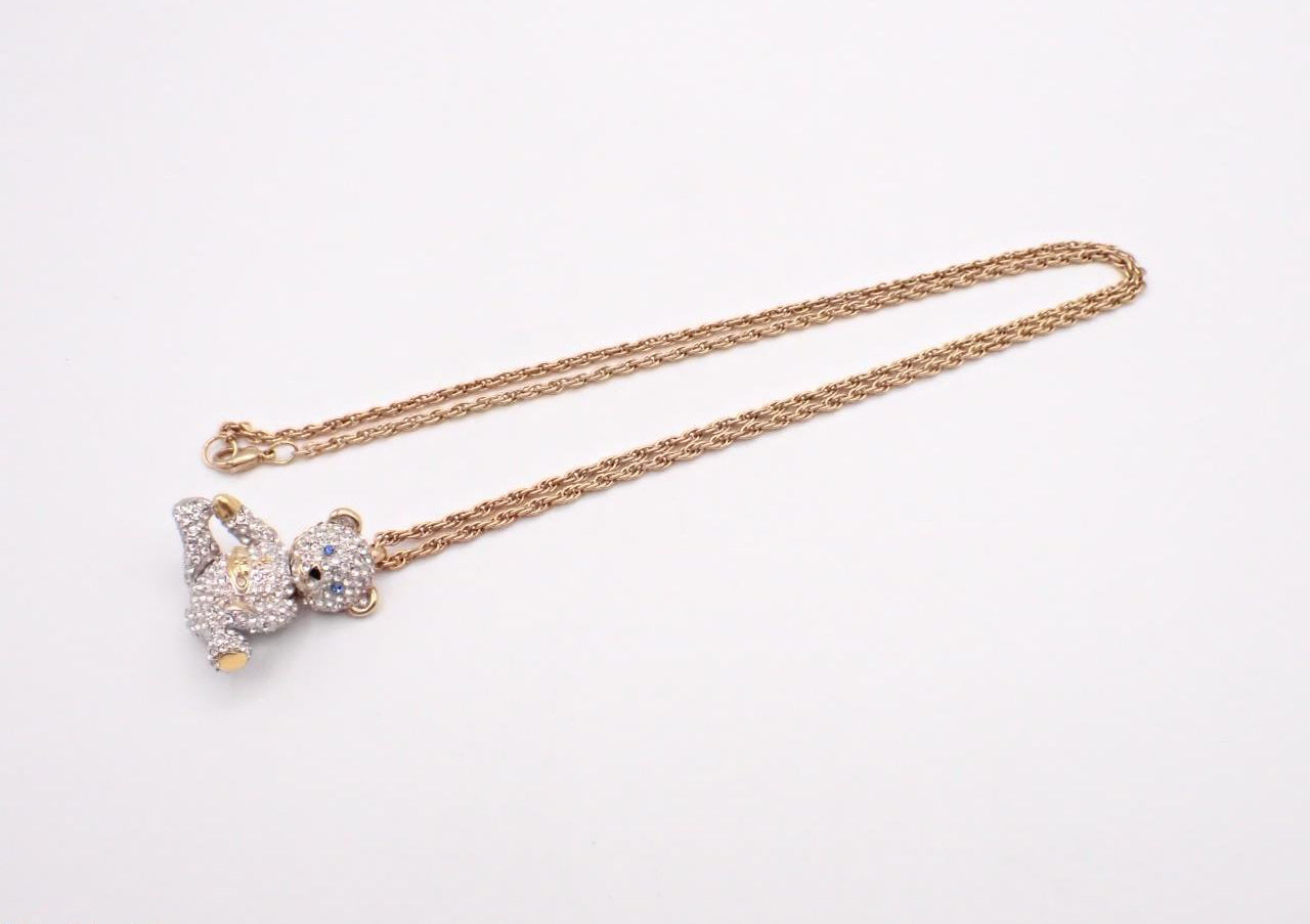 Vivienne Westwood Crystal Teddy Bear Pendant Necklace (rare piece)