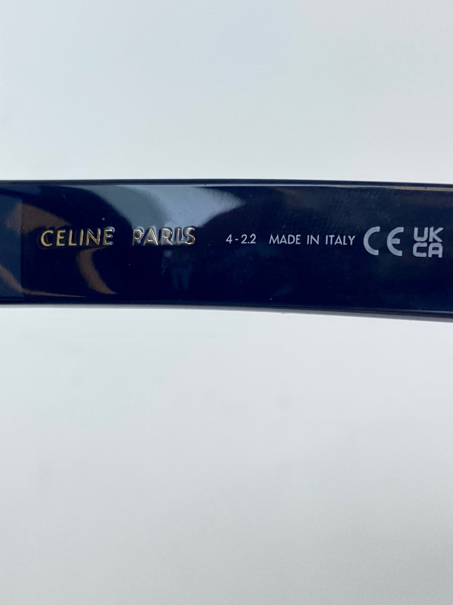 CELINE Oval Sunglasses with Gold Triomphe Temples – Black