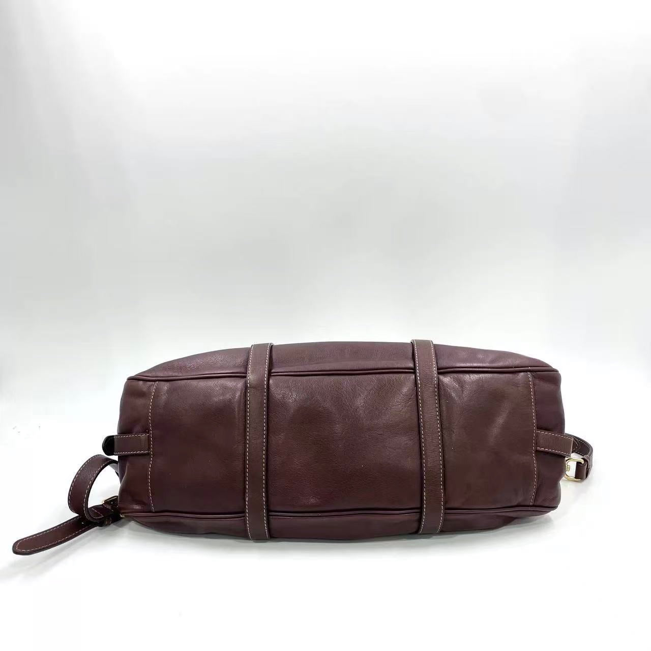 Prada Leather Top Handle Satchel – Dark Brown
