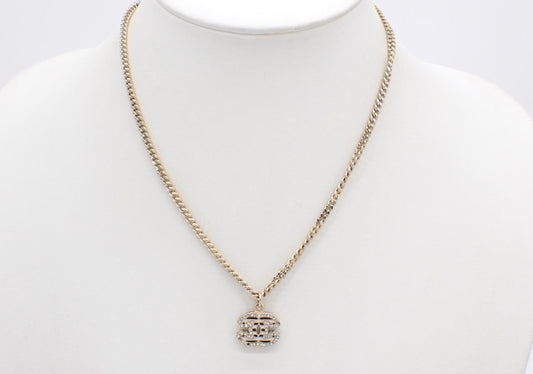 Chanel 2008 Black & White Crystal-Edged CC Necklace