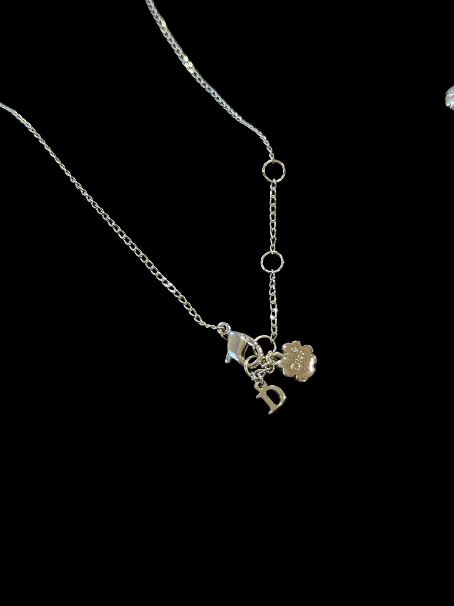 Vintage Dior Mother of Pearl Heart Shape Pendant Necklace