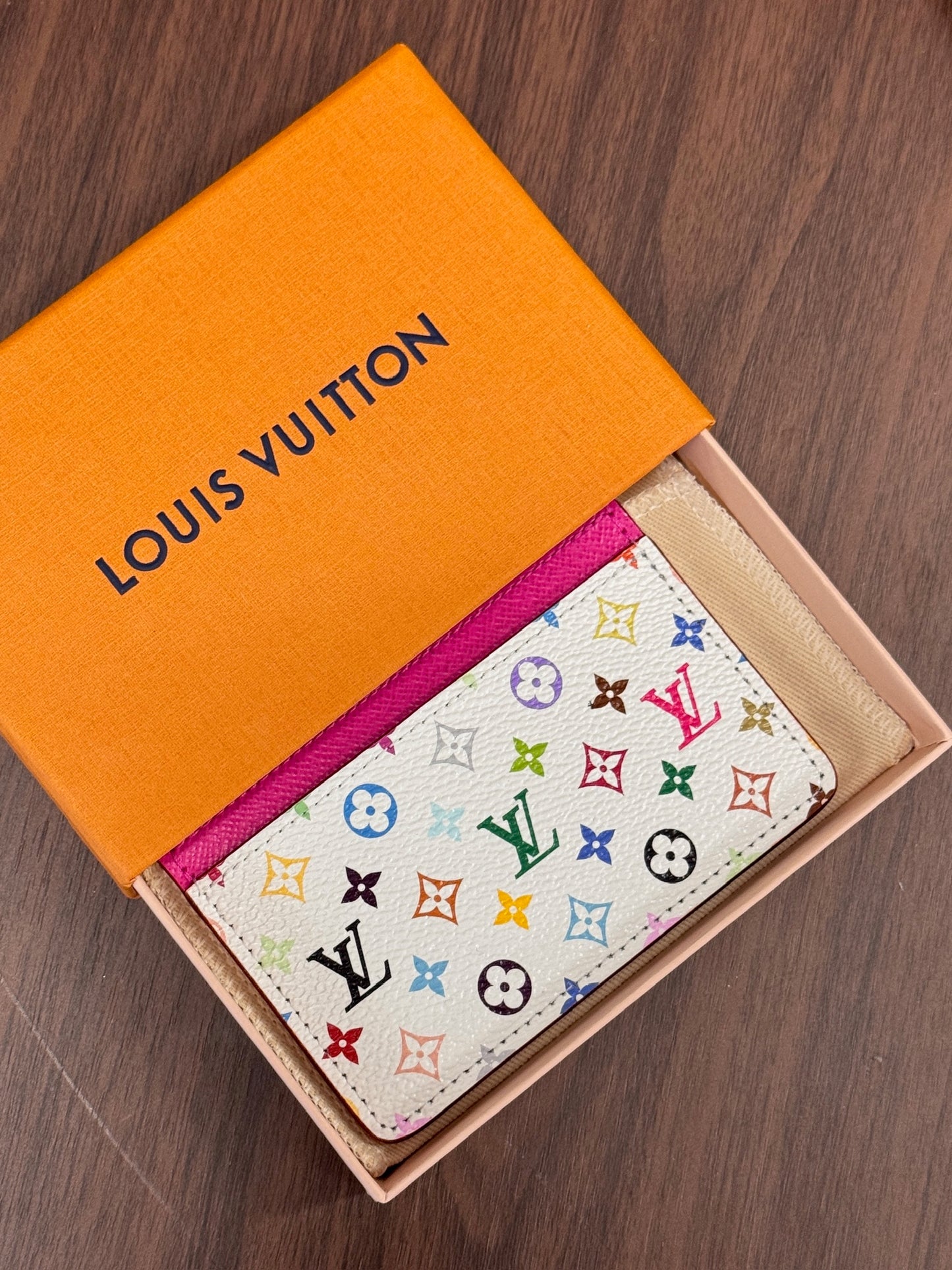 Louis Vuitton Multicolore Card Holder Wallet – White & Pink