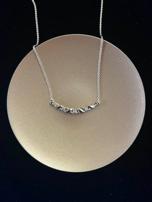 Vintage Dior Smiling Chain Crystal Necklace (Gold Tone)