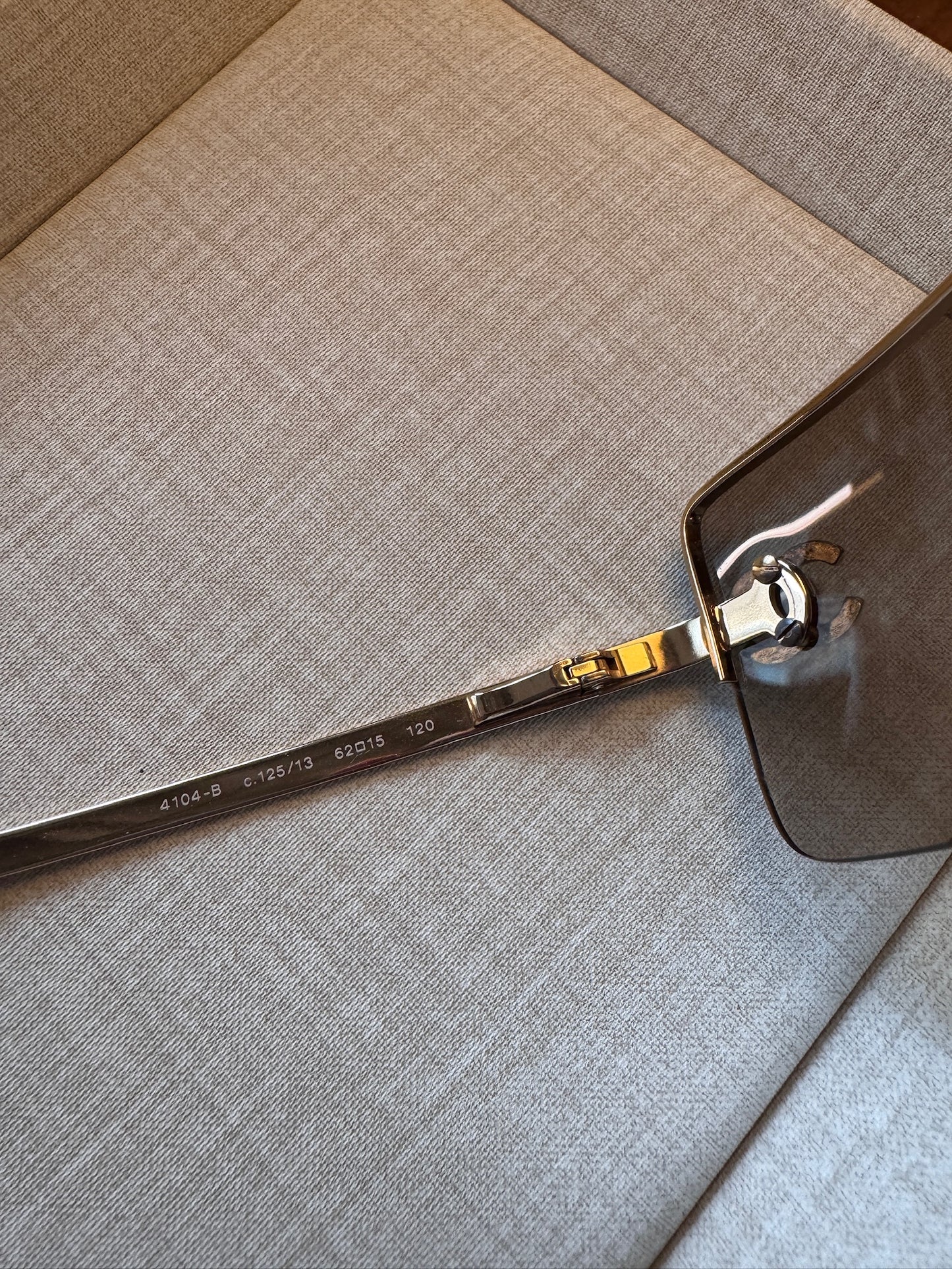 Chanel Brown Gradient Rimless CC Crystal Sunglasses