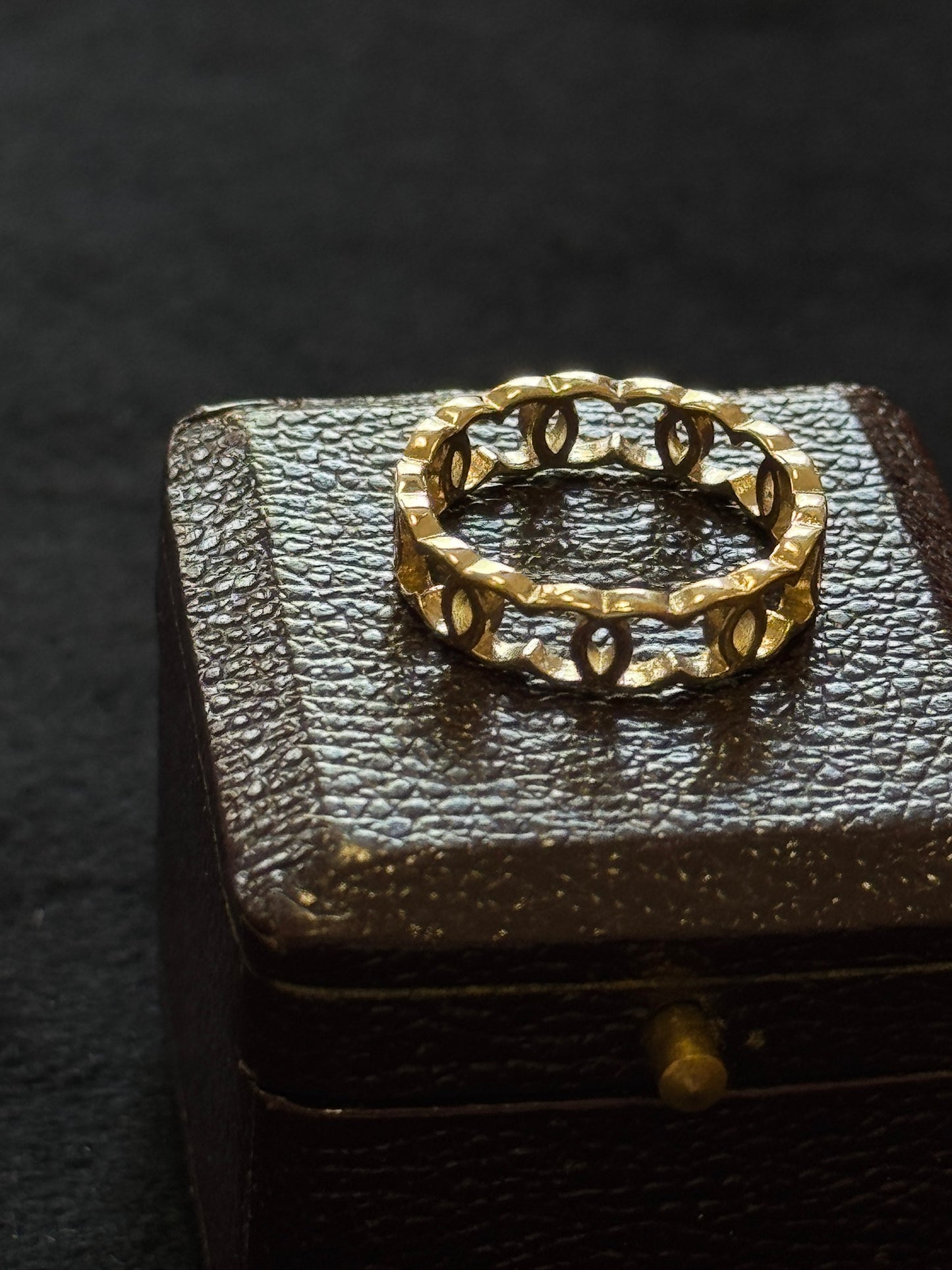 Chanel 2022 Openwork CC Band Ring – Gold Tone