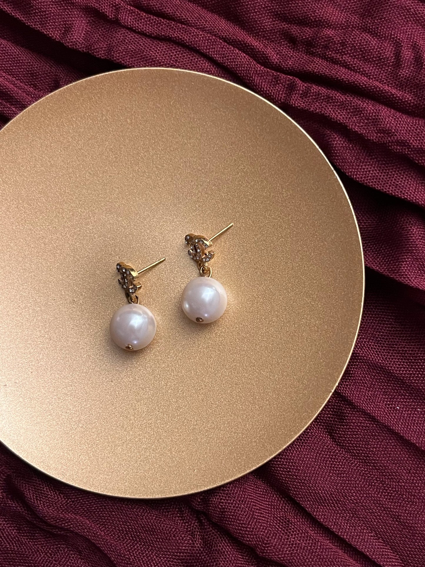 Chanel 2000 Vintage Gold-Plated Double C Earrings