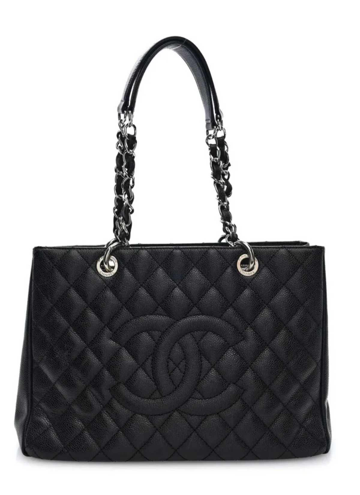 CHANEL Caviar Leather Quilted Grand Shopping Tote GST Shoulder Bag