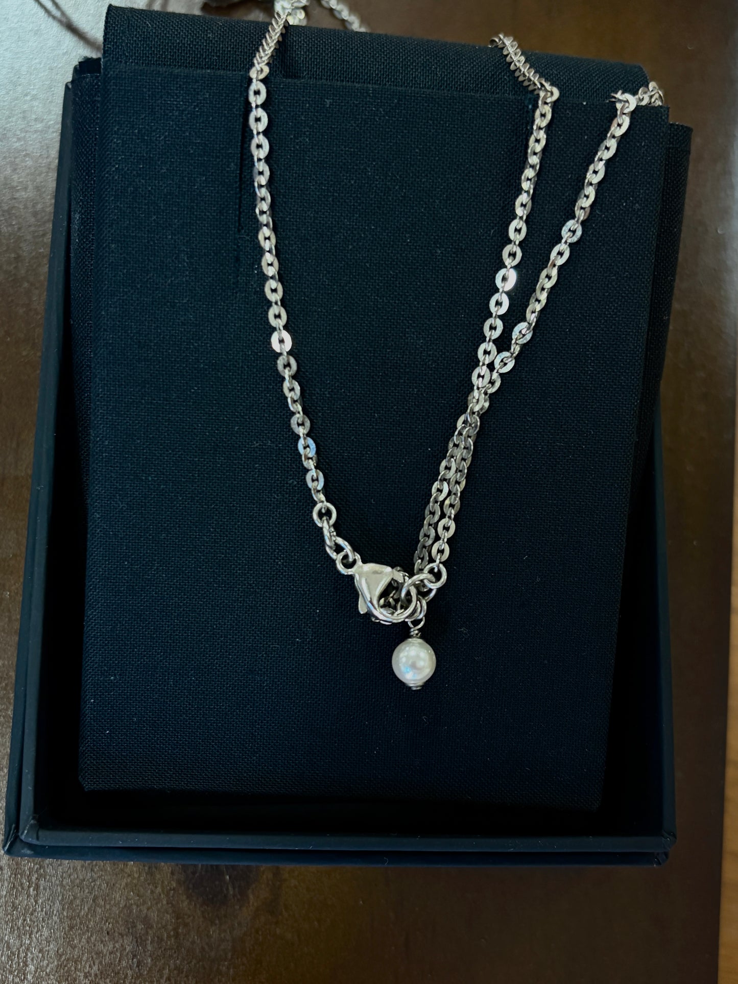 Chanel 2020 Stars Pearls Silver Adjustable Long Necklace