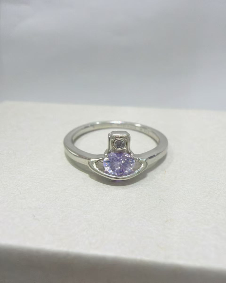 Vivienne Westwood Lavender Crystal Heart Ring