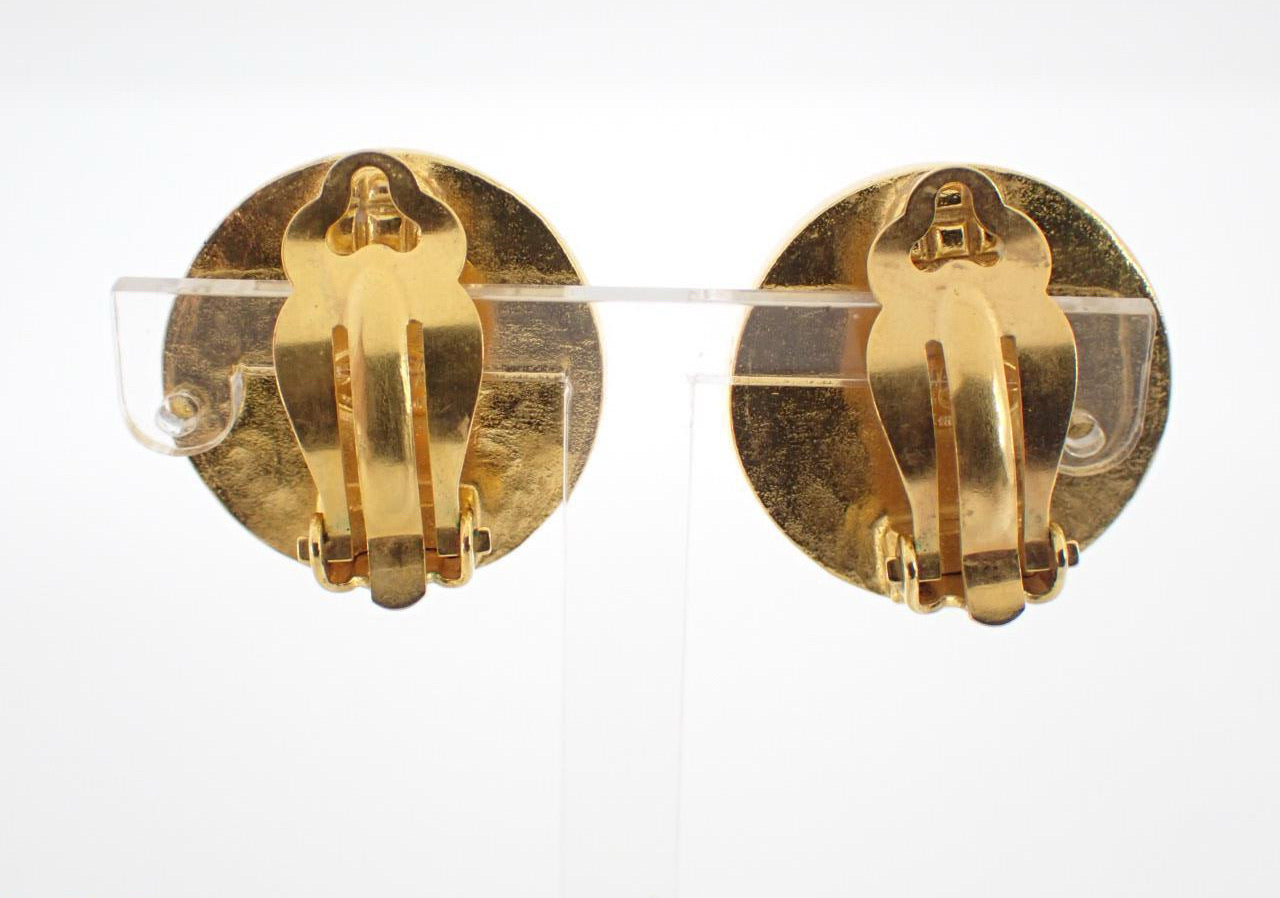 Chanel 1995 Gold-Plated White Mother-of-Pearl Clip-On Earrings