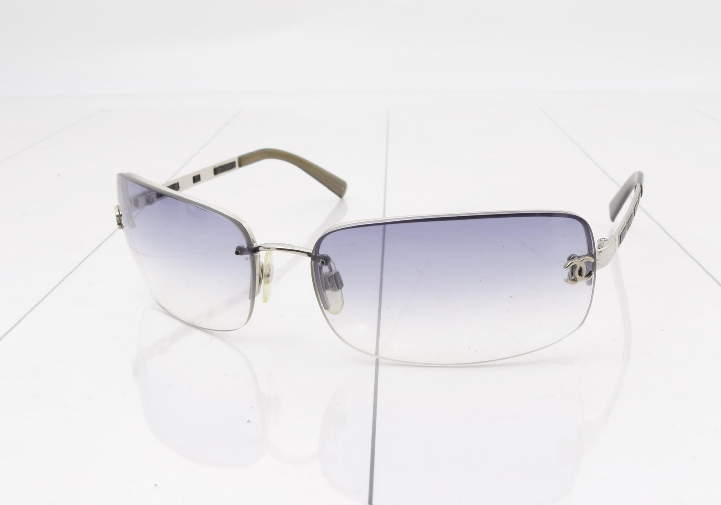 Chanel Rimless CC Sunglasses – Silver Tone