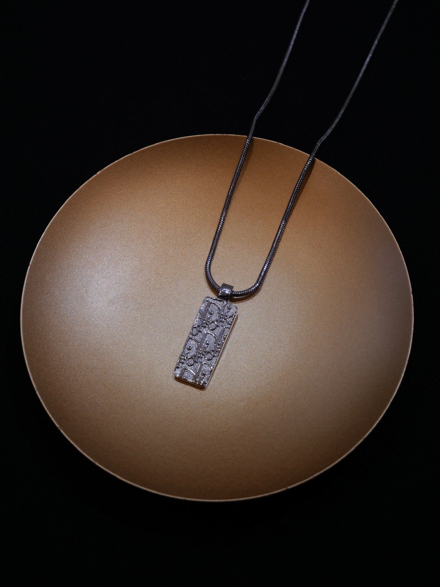 Vintage Dior John Galliano Era Reversible Logo Pendant Necklace