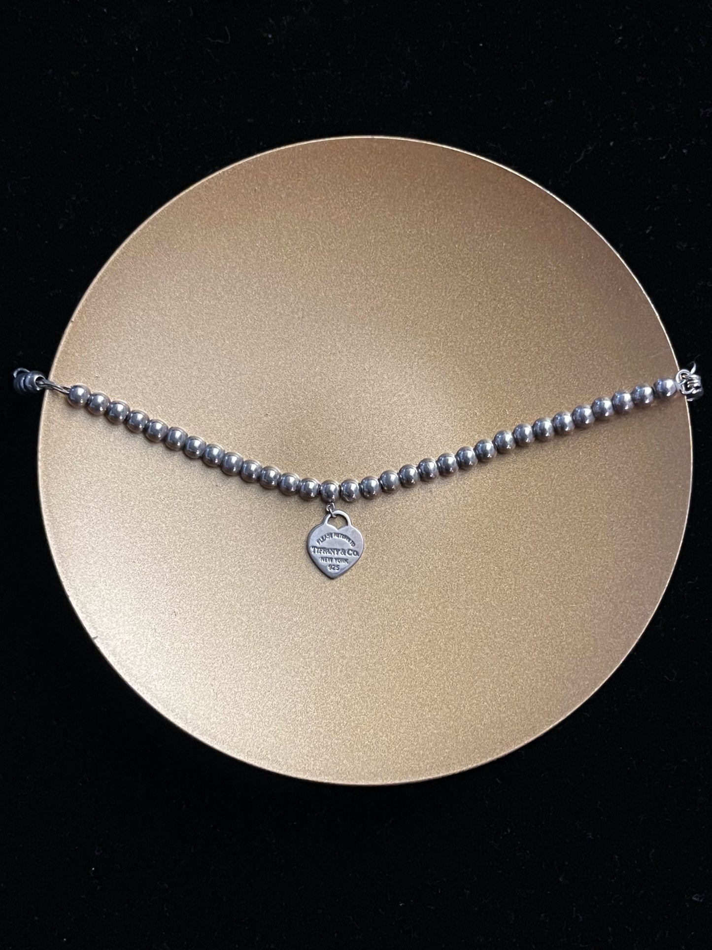 Tiffany & Co. Beaded Heart Charm Bracelet – Red Enamel