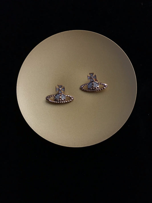 Vintage Vivienne Westwood Rose & Silver Tone Earrings