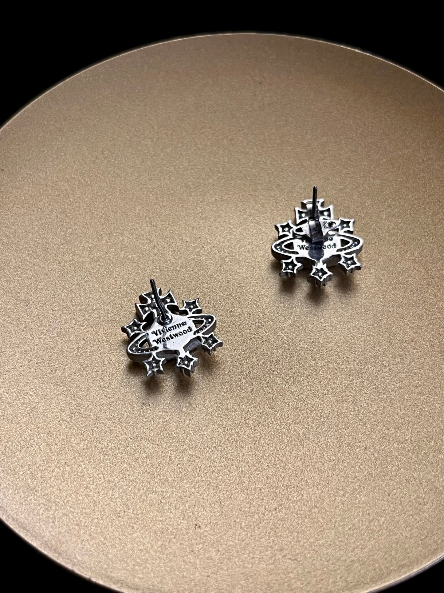 Vintage Vivienne Westwood Rare Orb & Star Crystal Stud Earrings